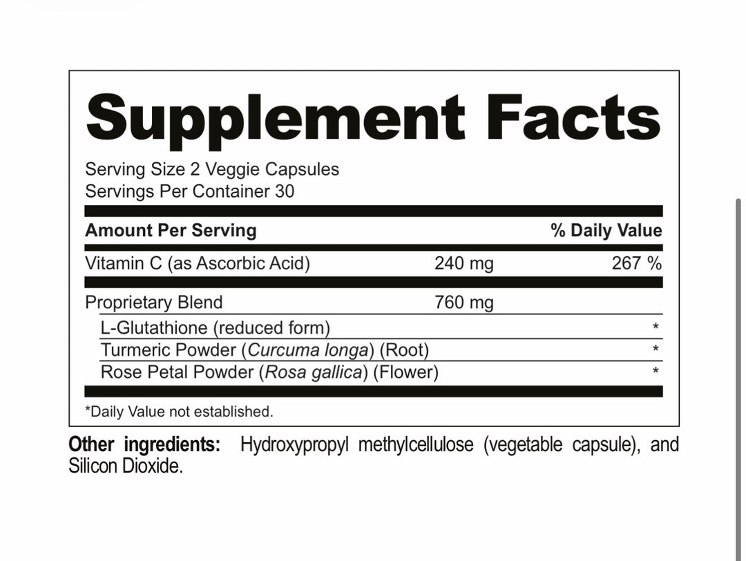 V-Glutation: L-Glutathione, Vitamin C & Tumeric