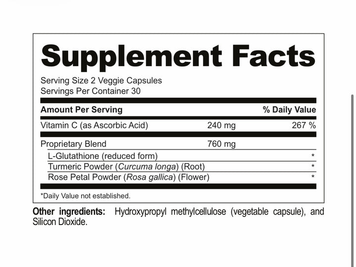 V-Glutation: L-Glutathione, Vitamin C & Tumeric