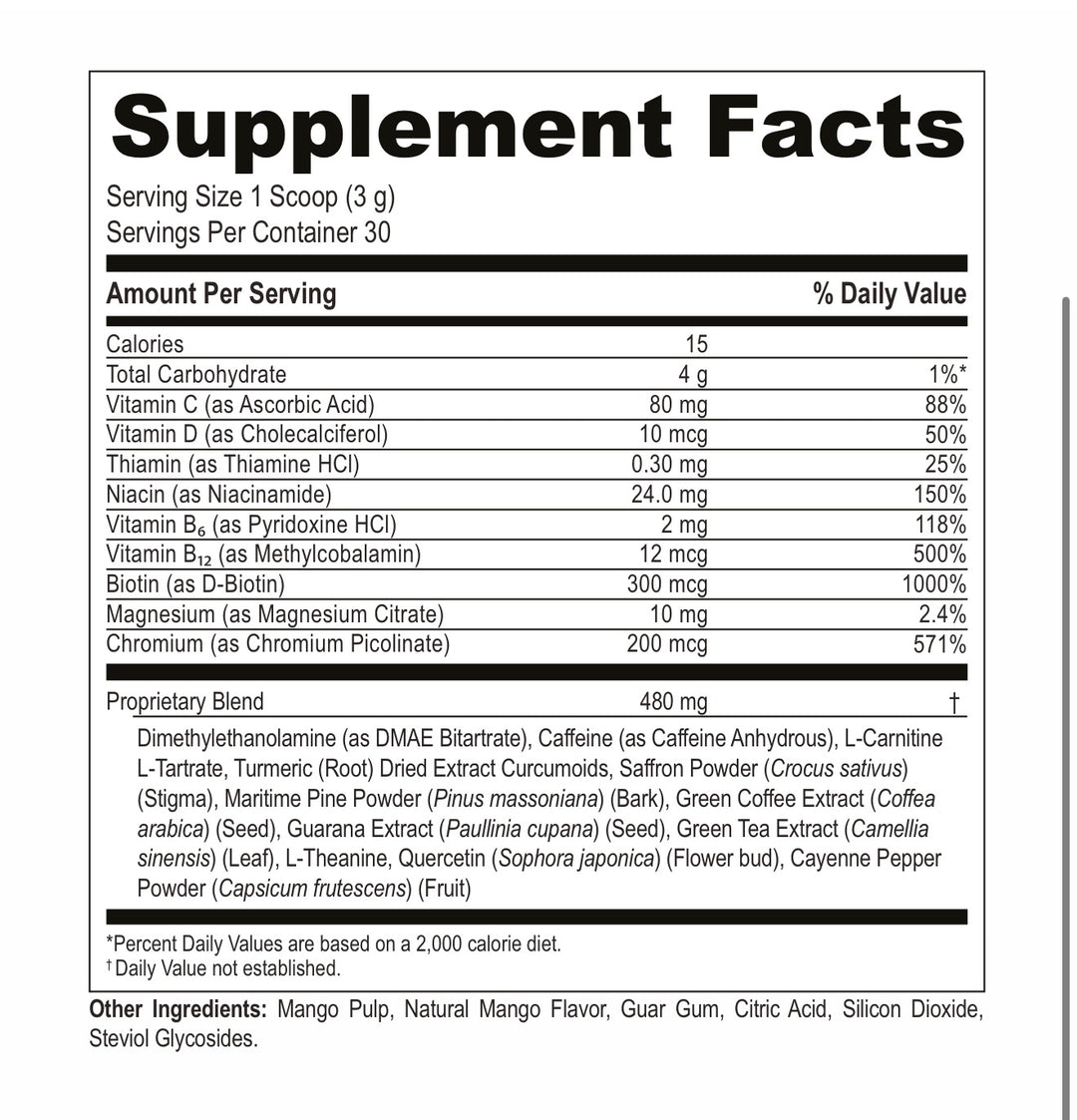 V-Nrgy Tropical: Guarana, Quercetin & Vitamins