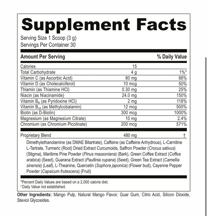 V-Nrgy Tropical: Guarana, Quercetin & Vitamins